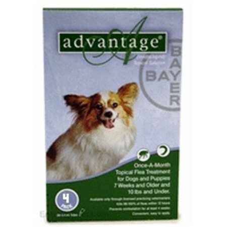 BAYER Bayer ADVANTAGE4-GREEN Advantage 4 Pack Dog 0-10 Lbs. - Green ADVANTAGE4-GREEN